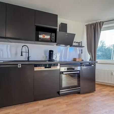 Apartment Stadtwald Living Longstay, Kueche, Waschmaschine, Balkon